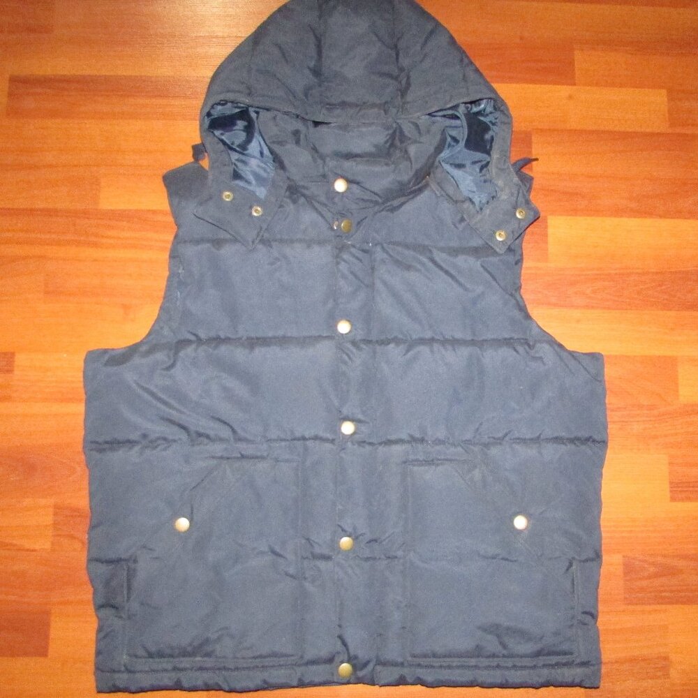 Old Navy Dark Blue Puffer Vest w/Hood - XL